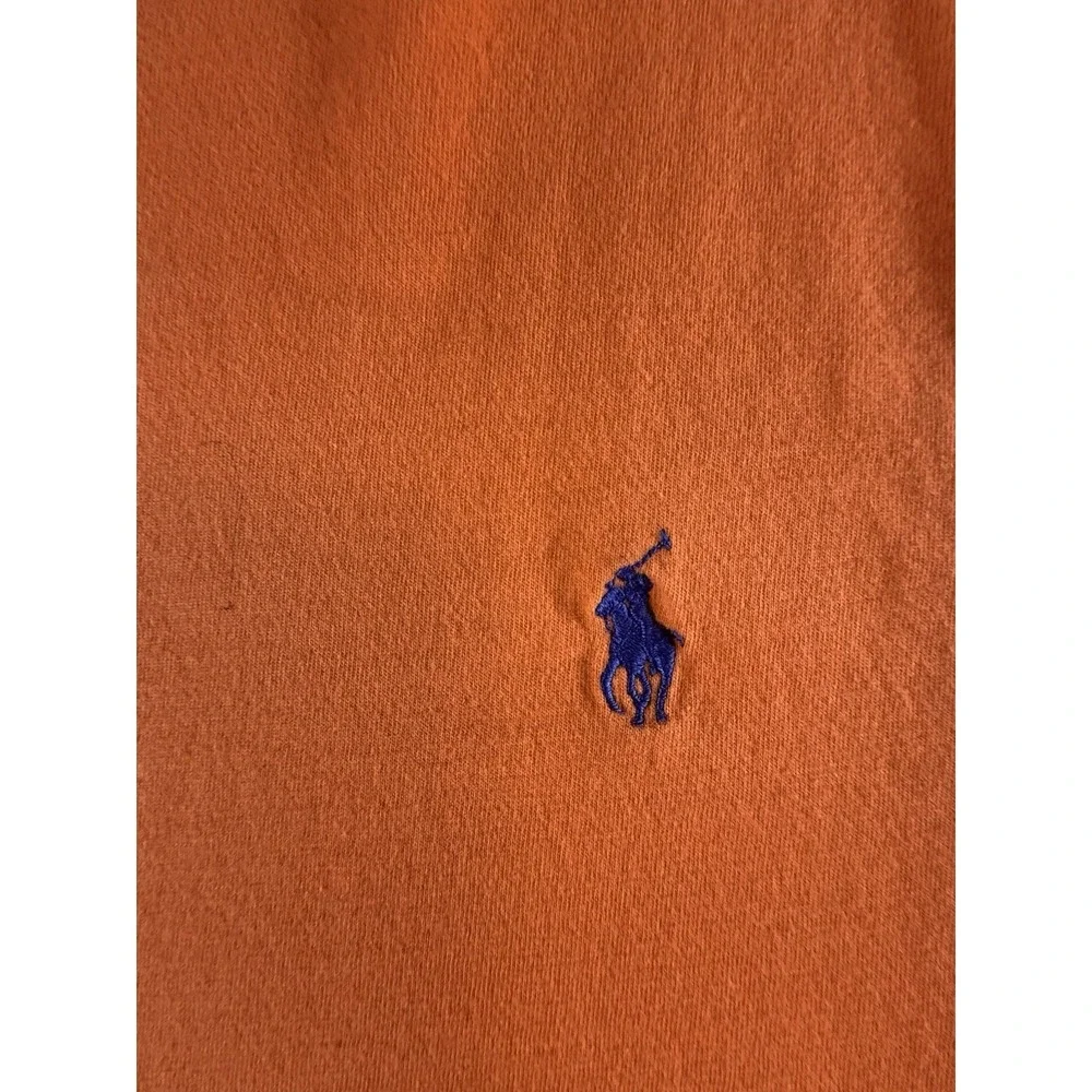 Polo Ralph Lauren T-Shirt‎ Mens Large Crew Neck Short Sleeve Orange Blue Pony